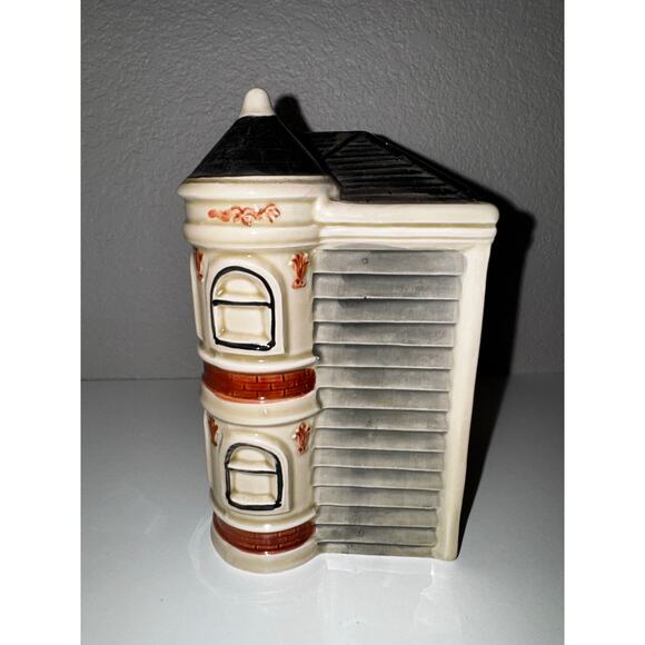 Vintage 1979 Otagiri Handpainted Victorian House Ceramic Bank Japan - Picture 8 of 9